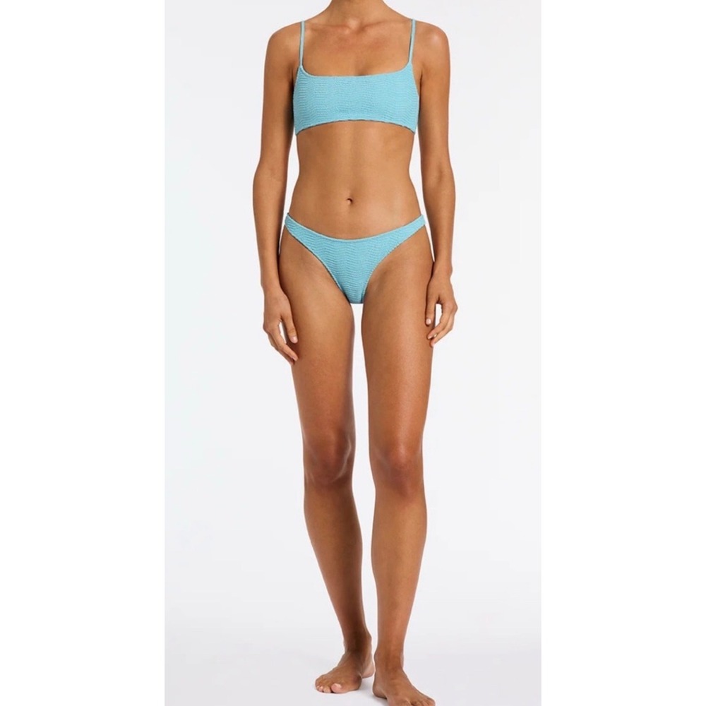 Triangl | Mica Bikini Set Medium Jorca Waves Teal Crinkle Two Piece Swimsuit